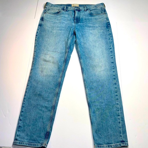 Everlane Jeans 35x32 Organic Taper Cotton Light Blue High Rise - Picture 1 of 8